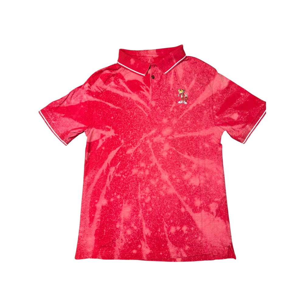 Cheetos Chester Cheetah Bleached Red Golf Polo Shirt‎ Mens XL Russell Athletic
